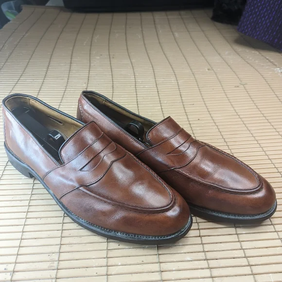 Allen Edmonds RANDOLPH Brown Leather Penny Loafers Slip-On  display picture 3